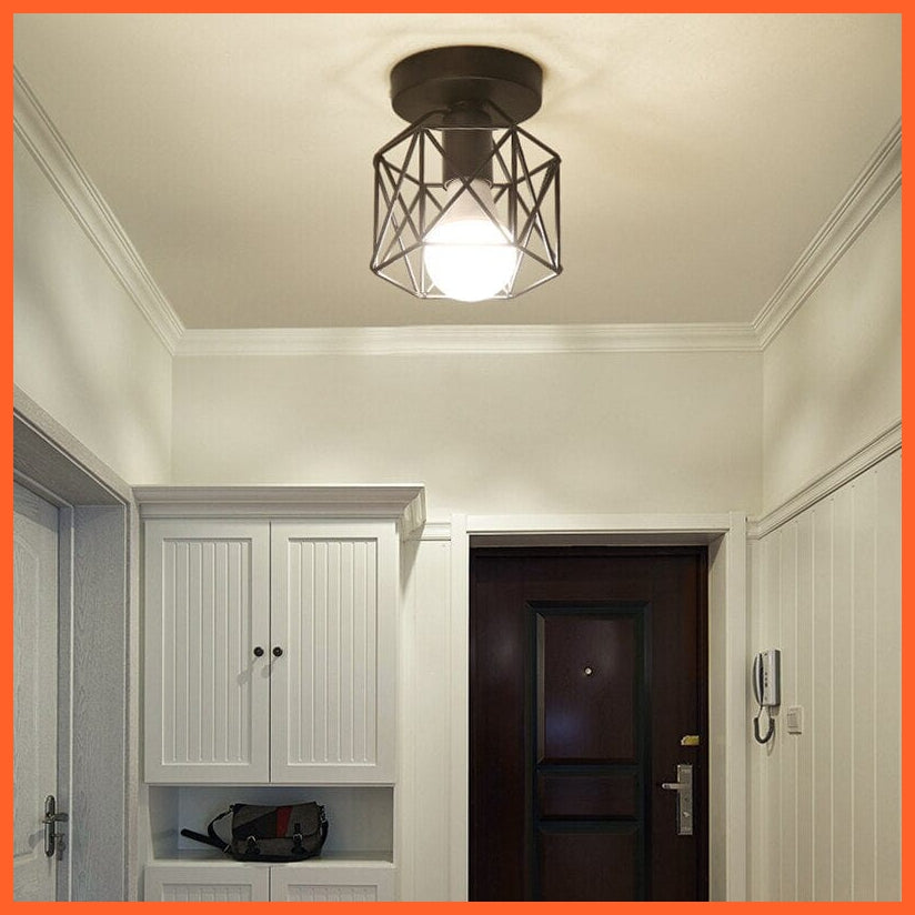 whatagift.com.au Retro Loft E27 LED Ceiling Lamp | Indoor Cage Vintage Ceiling Lighting