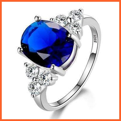 Women'S 925 Sterling Silver Rings Colorful Zircon Oval Rings | whatagift.com.au.