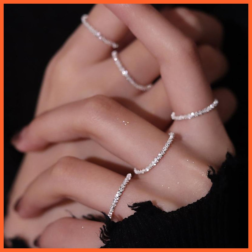 Popular 925 Sterling Silver Sparkling Clavicle Chain Rings For Women | whatagift.com.au.