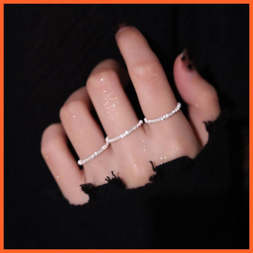 Popular 925 Sterling Silver Sparkling Clavicle Chain Rings For Women | whatagift.com.au.