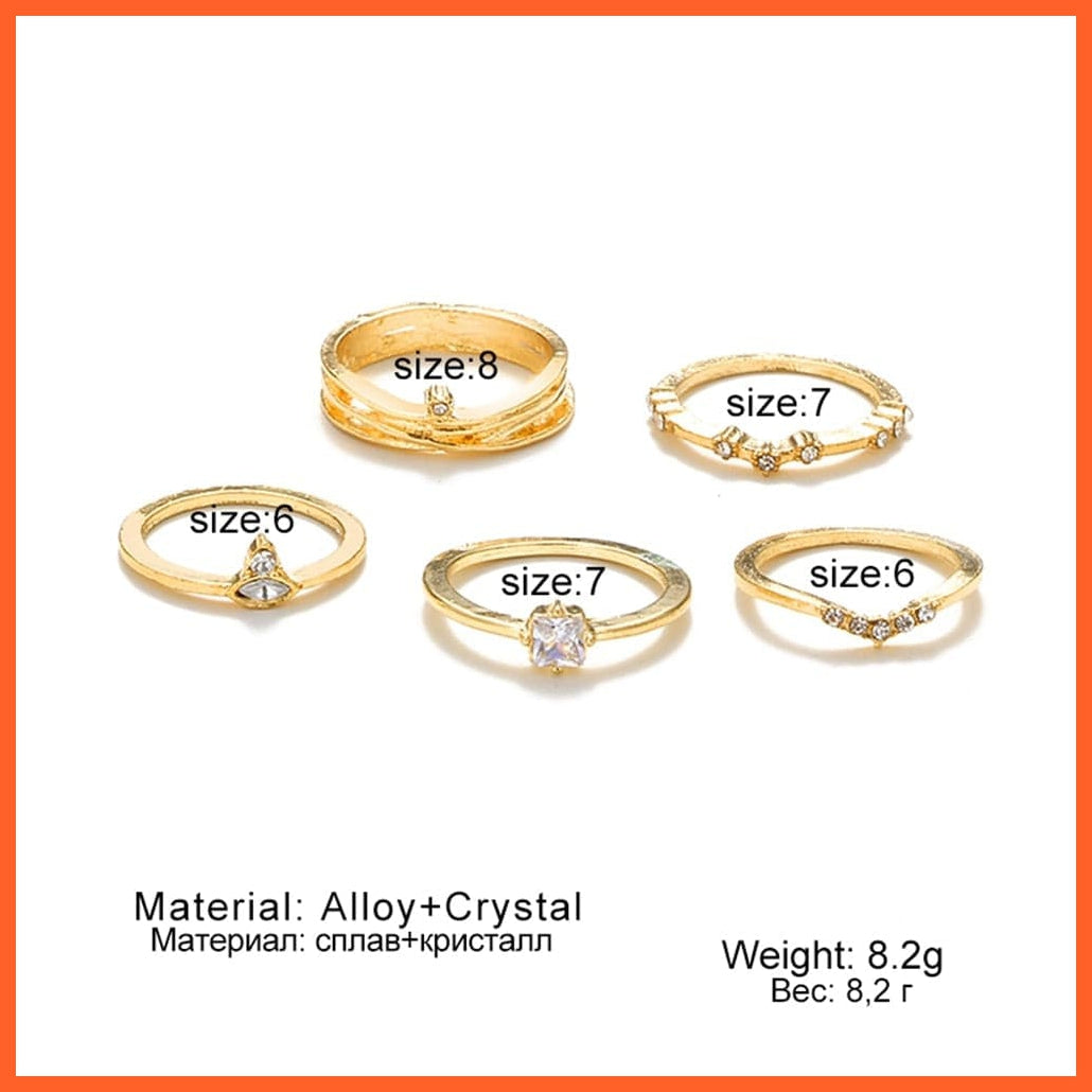 Bohemian 6Pcs/Sets Luxury Crystal Ring Set For Women | whatagift.com.au.