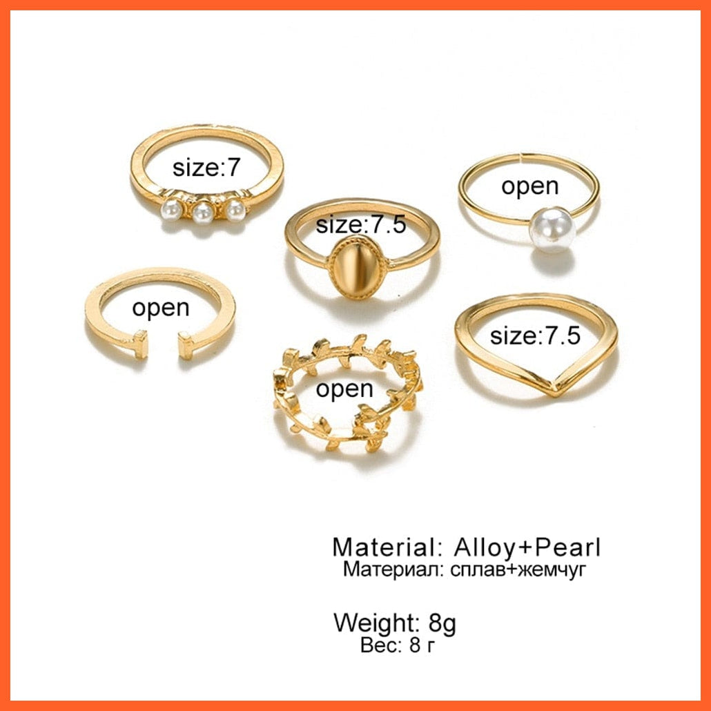 Bohemian 6Pcs/Sets Luxury Crystal Ring Set For Women | whatagift.com.au.