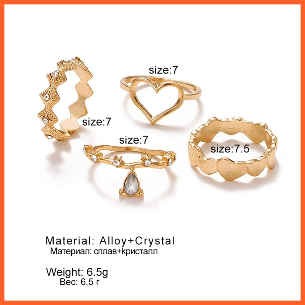 Bohemian 6Pcs/Sets Luxury Crystal Ring Set For Women | whatagift.com.au.