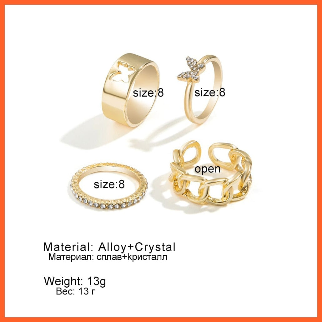 Bohemian 6Pcs/Sets Luxury Crystal Ring Set For Women | whatagift.com.au.