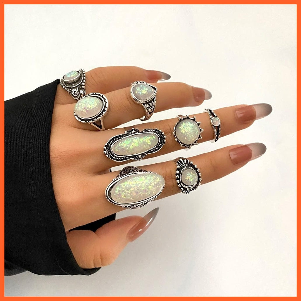 Bohemian Style Gold Knuckle Rings Set For Women | whatagift.com.au.