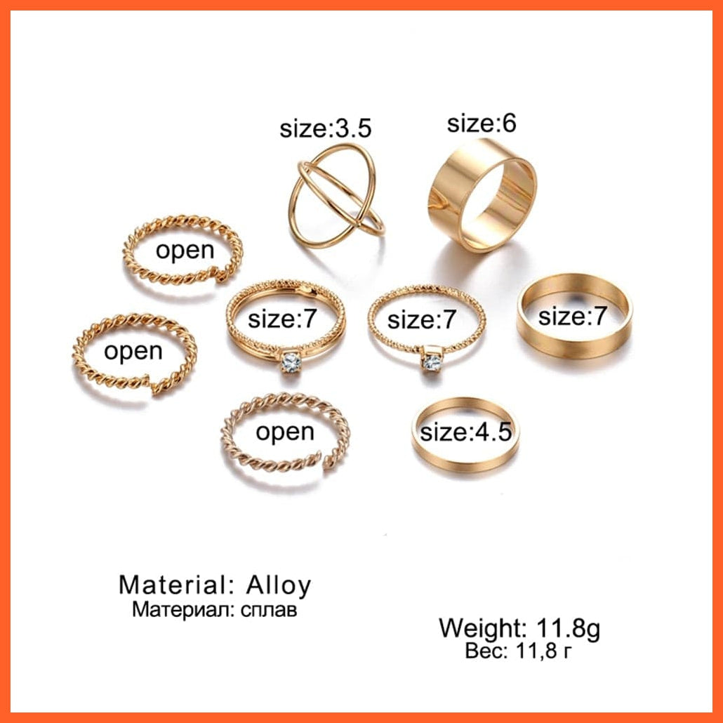 Bohemian Style Gold Silver Knuckle Rings Set For Women | whatagift.com.au.
