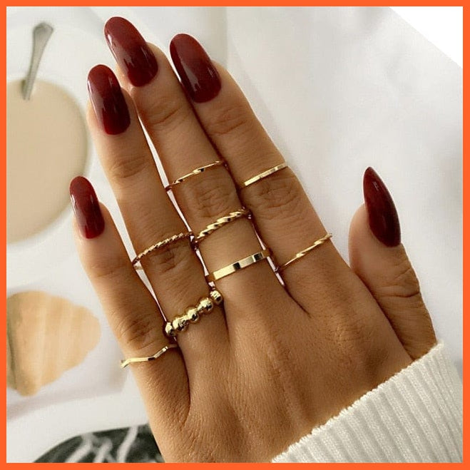 Gold Silver Color Finger Ring Set For Women | whatagift.com.au.