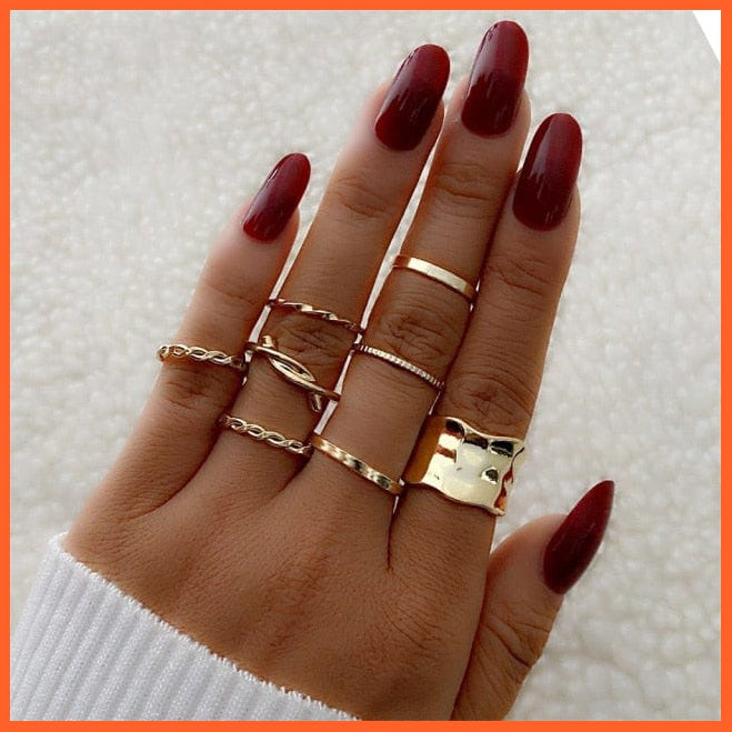Gold Silver Color Finger Ring Set For Women | whatagift.com.au.