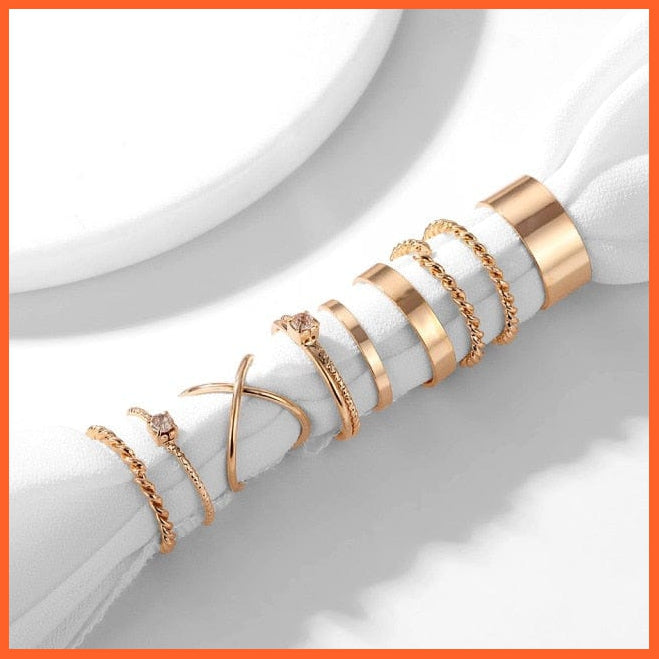 Bohemian Style Gold Silver Knuckle Rings Set For Women | whatagift.com.au.