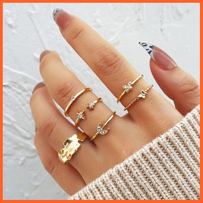 Bohemian 6Pcs/Sets Luxury Crystal Ring Set For Women | whatagift.com.au.