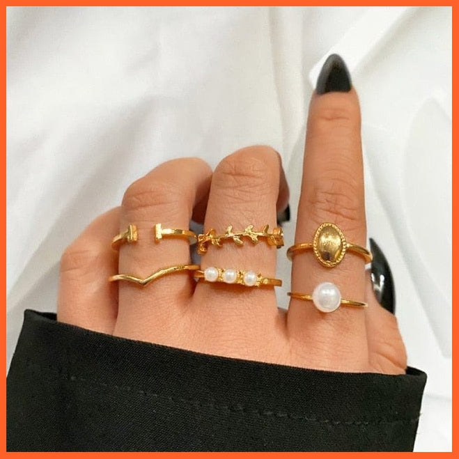 Bohemian 6Pcs/Sets Luxury Crystal Ring Set For Women | whatagift.com.au.