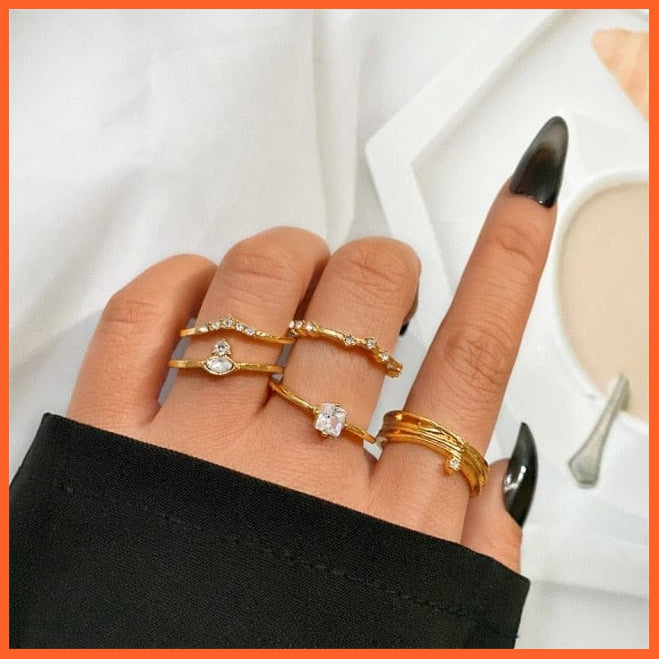 Bohemian 6Pcs/Sets Luxury Crystal Ring Set For Women | whatagift.com.au.