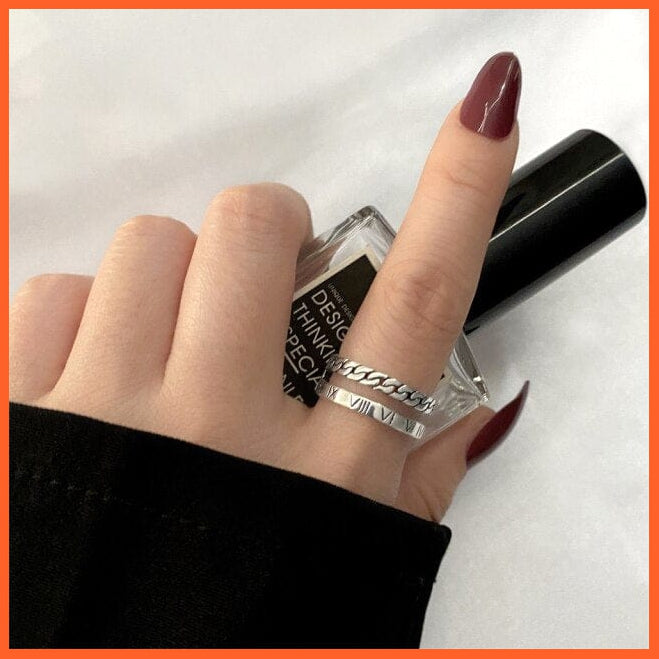 6Pcs/Set Punk Finger Rings Minimalist Gold/Black Metal Rings For Women | whatagift.com.au.