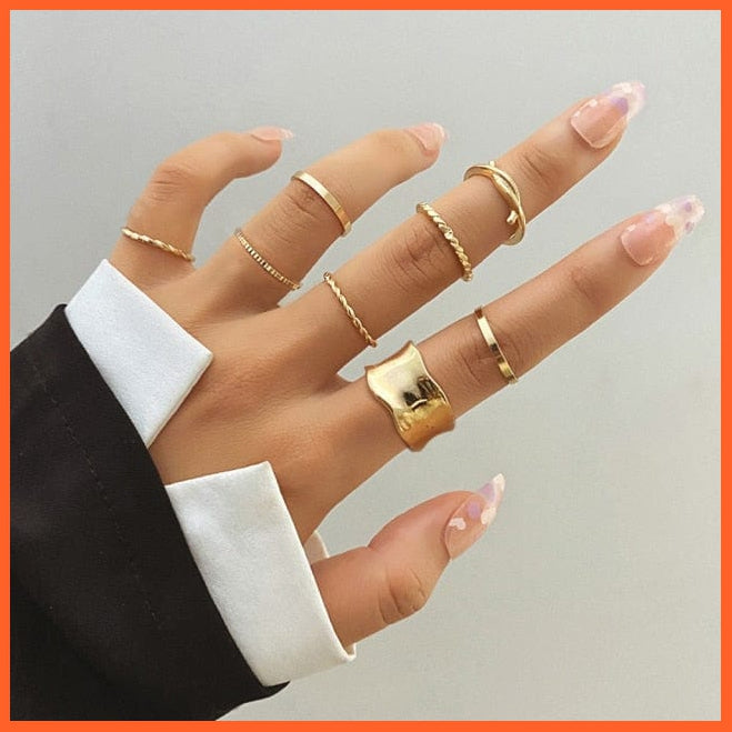 Bohemian Gold Finger Rings Set For Women | whatagift.com.au.