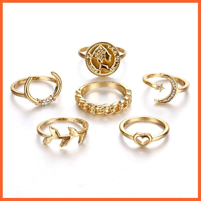 Bohemian Style Vintage Knuckle Rings Set For Women | whatagift.com.au.