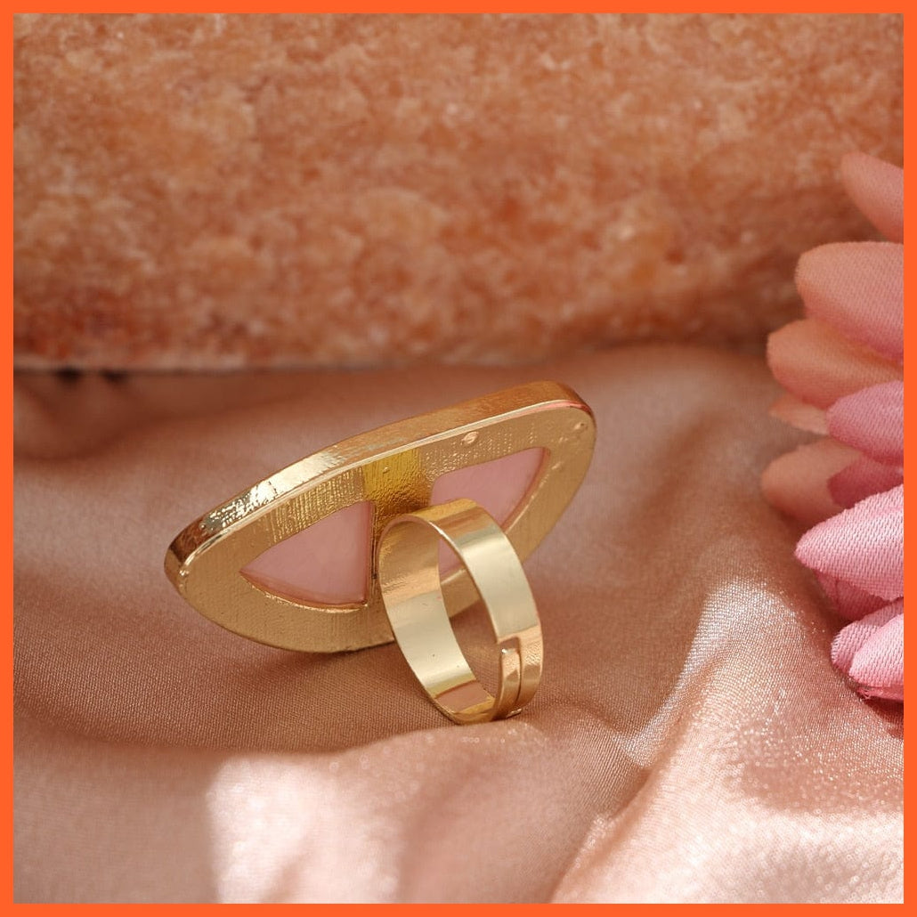 Woman Oval Shape Acrylic Resin Acetate Plate Adjustable Ring | whatagift.com.au.