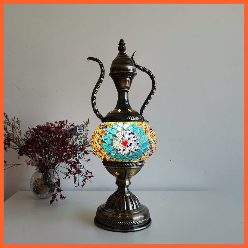 whatagift.com.au RLB / EU plug Mediterranean style Turkish Mosaic Table Lamp | Handcrafted Mosaic Glass Romantic Bed light