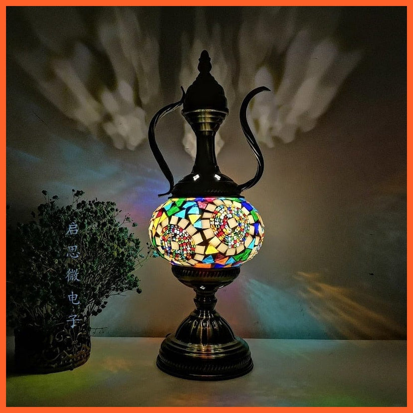 whatagift.com.au RM3 / EU plug Mediterranean style Turkish Mosaic Table Lamp | Handcrafted Mosaic Glass Romantic Bed light