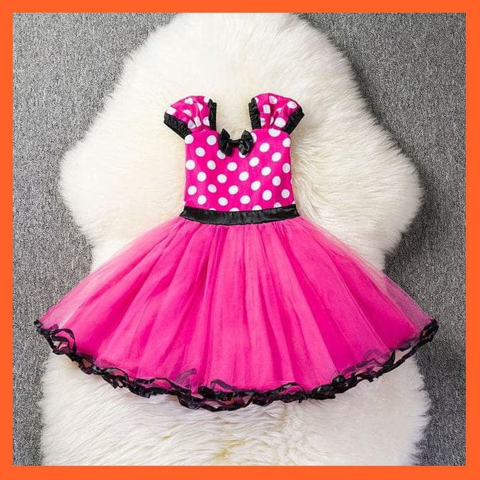 whatagift.com.au Rose 2 / 6M Cosplay Cartoon Costume Short Sleeve Polka Dot Princess Dress