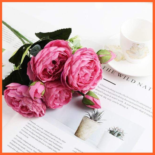 Artificial Silk Peony Flower Bouquet | whatagift.com.au.