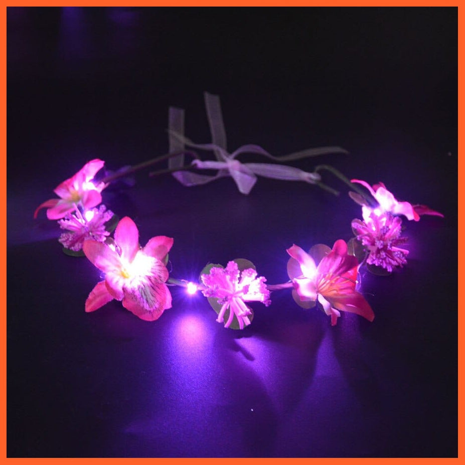 whatagift.com.au rose flower 10pcs Adult Kids Glowing LED Party Accessories | Cat Bunny Crown Flower Headband | Halloween Party