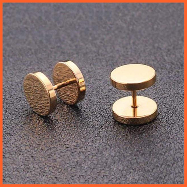 Round Stainless Steel Barbell Stud Earrings For Unisex | whatagift.com.au.