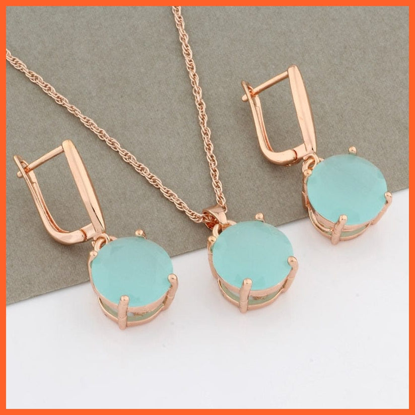 whatagift.com.au Rose Gold Color 2 Rose Gold Color Earrings And Pendant Set For Women | Best Gift For Valentines Day Mothers Day Women day