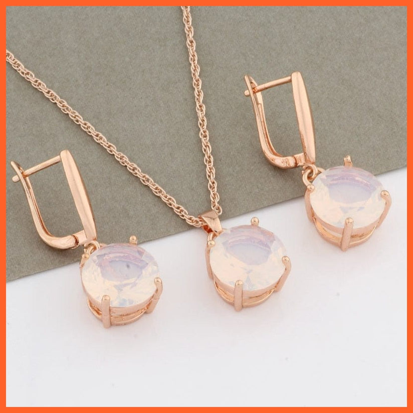 whatagift.com.au Rose Gold Color 3 Rose Gold Color Earrings And Pendant Set For Women | Best Gift For Valentines Day Mothers Day Women day