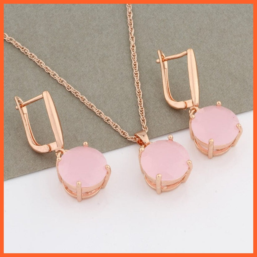 whatagift.com.au Rose Gold Color 4 Rose Gold Color Earrings And Pendant Set For Women | Best Gift For Valentines Day Mothers Day Women day