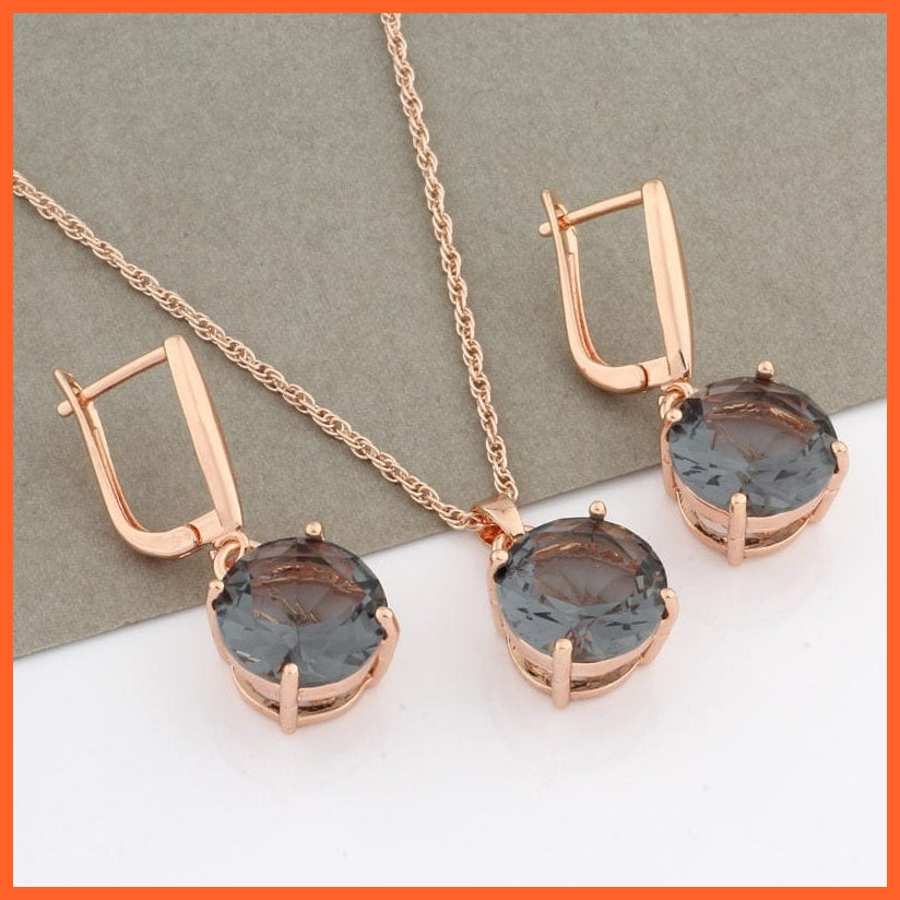 whatagift.com.au Rose Gold Color 5 Rose Gold Color Earrings And Pendant Set For Women | Best Gift For Valentines Day Mothers Day Women day