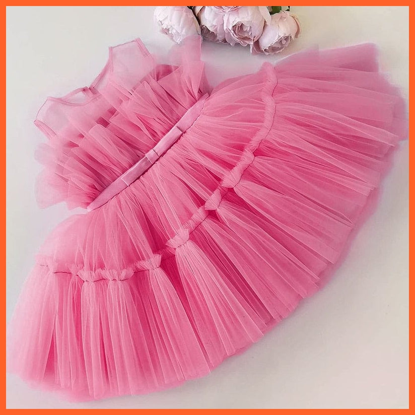 whatagift.com.au rose red 01 / 9M Princess Gown for Girls | Girl Elegant Birthday Tulle Dress | Bridesmaid Evening Party Dresses