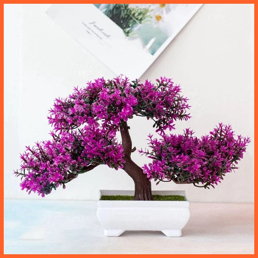 whatagift.com.au rose red Artificial Bonsai Small Tree Pot Plants | Fake Flowers For Home Decoration