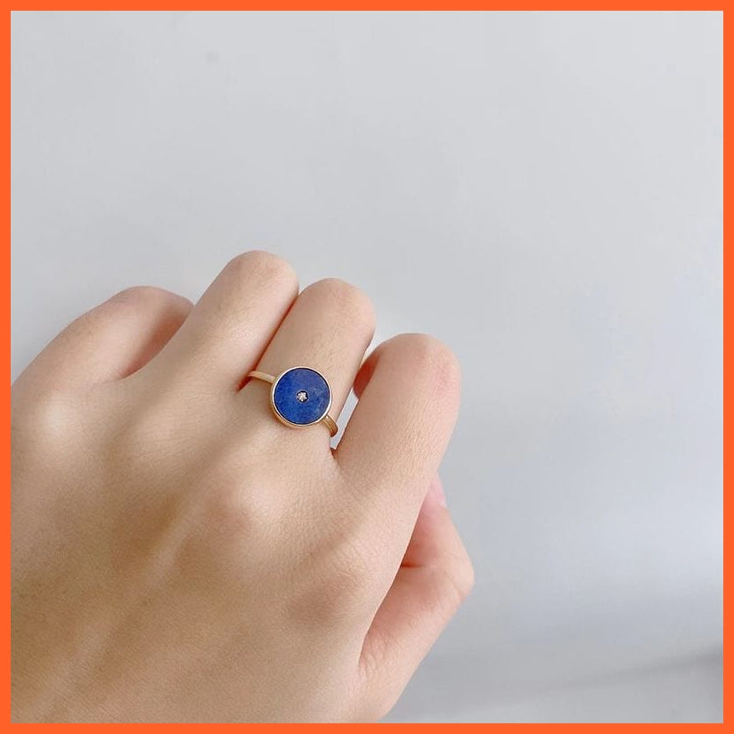whatagift.uk Round Lapis Lazuli Rings for Women
