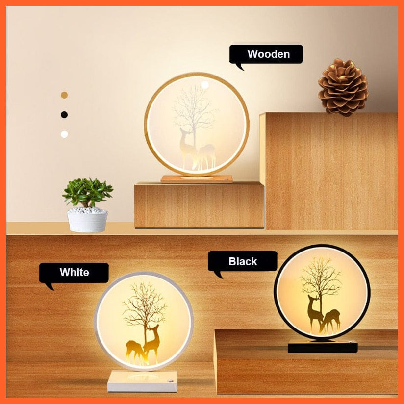 whatagift.com.au Round Shaped Bedside Lamps | 18W Wireless Charger Led Table Lamp | Touch Dimming Night Light For Home Decor