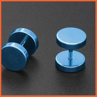Round Stainless Steel Barbell Stud Earrings For Unisex | whatagift.com.au.