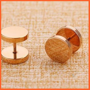 Round Stainless Steel Barbell Stud Earrings For Unisex | whatagift.com.au.