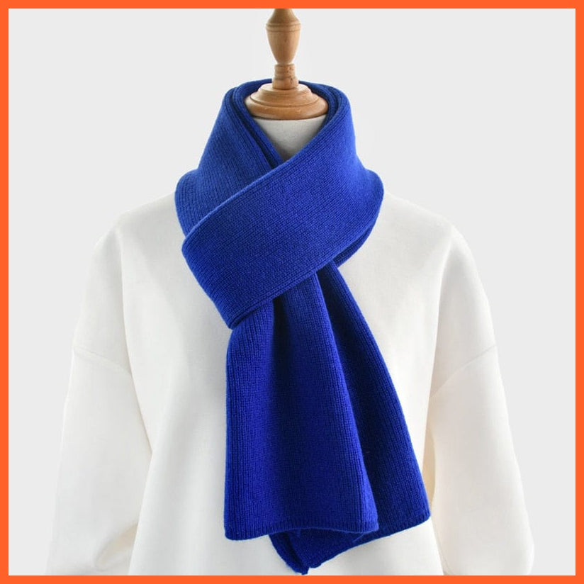 whatagift.com.au Royal Blue / China / Adults 152CM Unisex luxury Cashmere Knitted Scarves  | Warm Thick Woolen Scarf