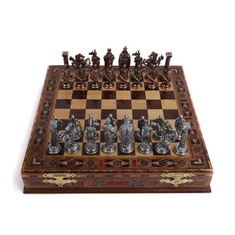 Royal British Army Antique Copper Metal Chess Set | whatagift.com.au.