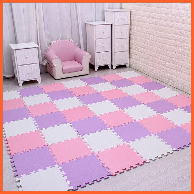whatagift.com.au Russian Federation / White Pink Purple / 36 pieces EVA Foam Play Puzzle Mat for kids