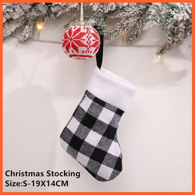 whatagift.com.au S-black Lattice Christmas Stocking Santa Sacks Gift