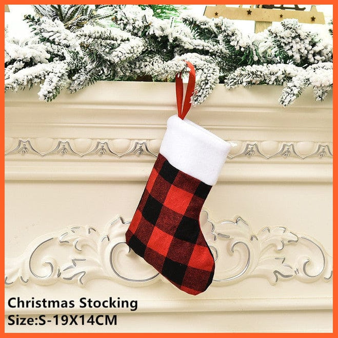whatagift.com.au S-red Lattice Christmas Stocking Santa Sacks Gift