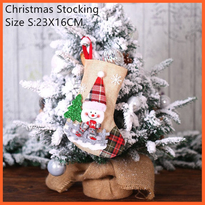 whatagift.com.au S- snowman Christmas Stocking Santa Sacks Gift