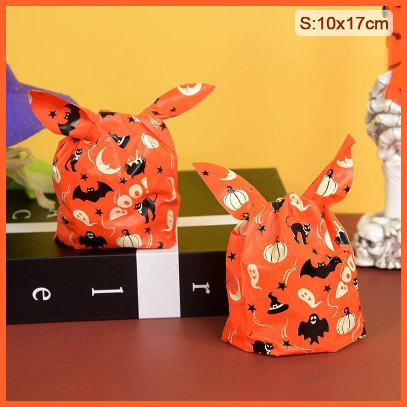 whatagift.com.au S2-10x17cm / 25pcs 25/50pcs Halloween Candy Bags | Pumpkin Bat Snack Biscuit Kids Treat Bags| Halloween Party Decoration Supplies