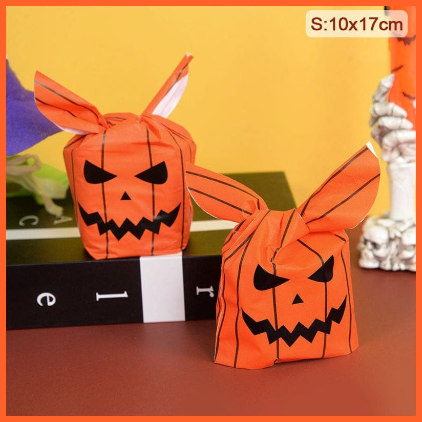 whatagift.com.au S3-10x17cm / 25pcs 25/50pcs Halloween Candy Bags | Pumpkin Bat Snack Biscuit Kids Treat Bags| Halloween Party Decoration Supplies