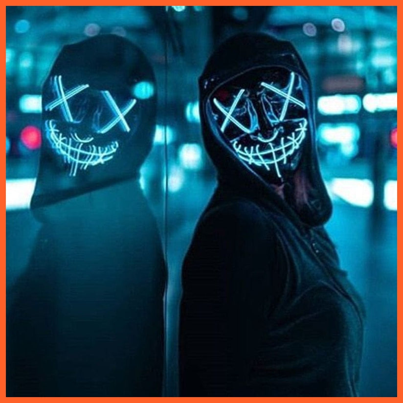 whatagift.com.au Scary Halloween Coldplay Purge Light Up Mask | Halloween Masquerade Party LED Face Masks