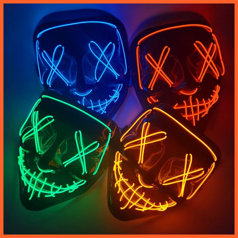whatagift.com.au Scary Halloween Coldplay Purge Light Up Mask | Halloween Masquerade Party LED Face Masks