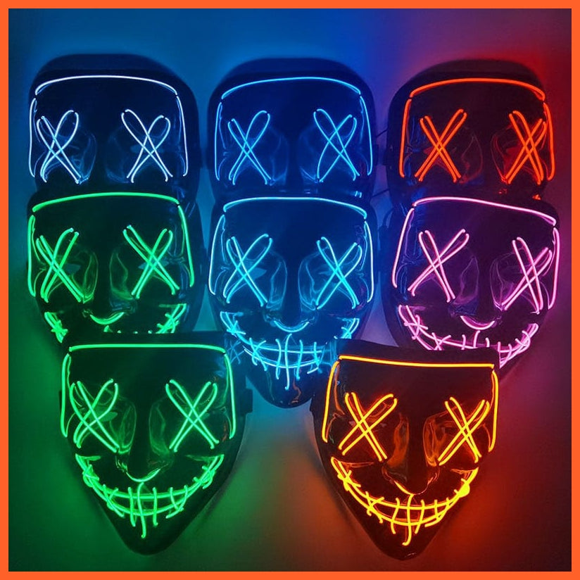 whatagift.com.au Scary Halloween Coldplay Purge Light Up Mask | Halloween Masquerade Party LED Face Masks