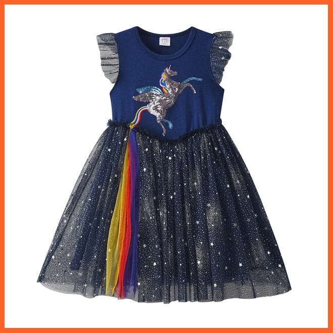 whatagift.com.au SH4100 / 3T Summer Flying Sleeve  Princess Dresses for Girls