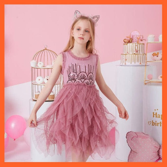 whatagift.com.au SH4787 / 3T Summer Flying Sleeve  Princess Dresses For Girls
