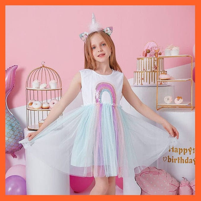 whatagift.com.au SH4791 / 3T Summer Flying Sleeve  Princess Dresses For Girls